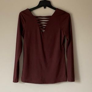 Burgundy long sleeve top, really soft material